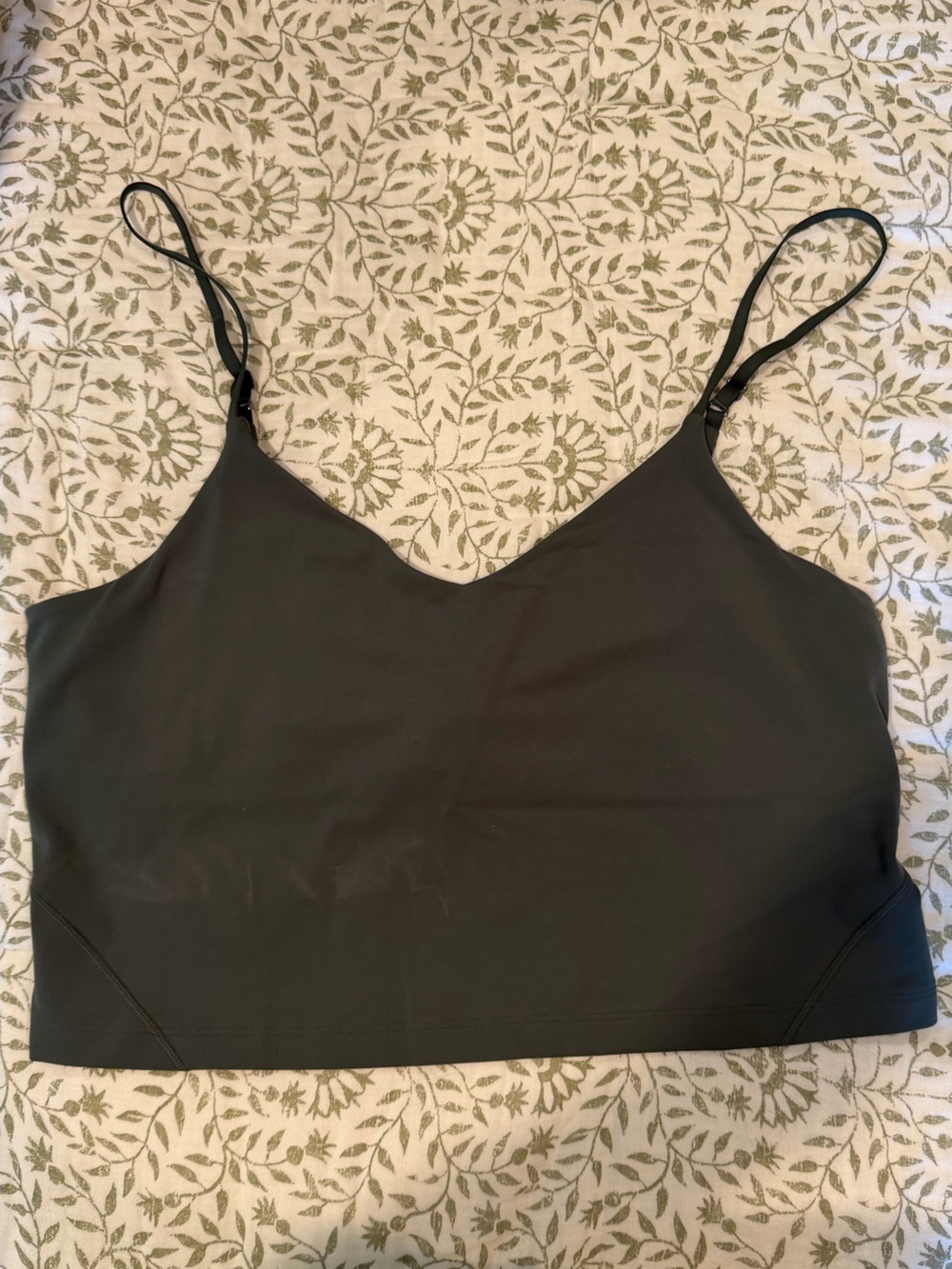 lululemon Align Cropped Cami Tank Top, Light Support, A/B Cup - Dark Forest - Picture 3 of 5